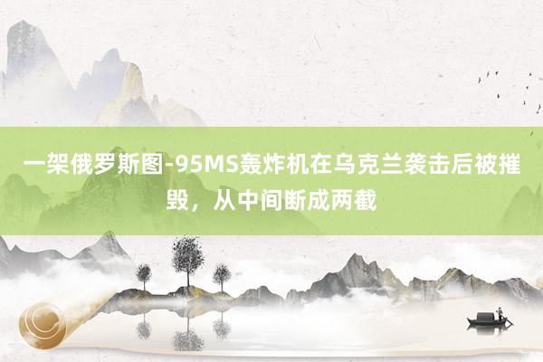 一架俄罗斯图-95MS轰炸机在乌克兰袭击后被摧毁，从中间断成两截